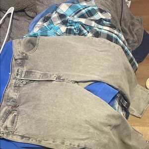 Levi's Gray Jeans with Blue Accent